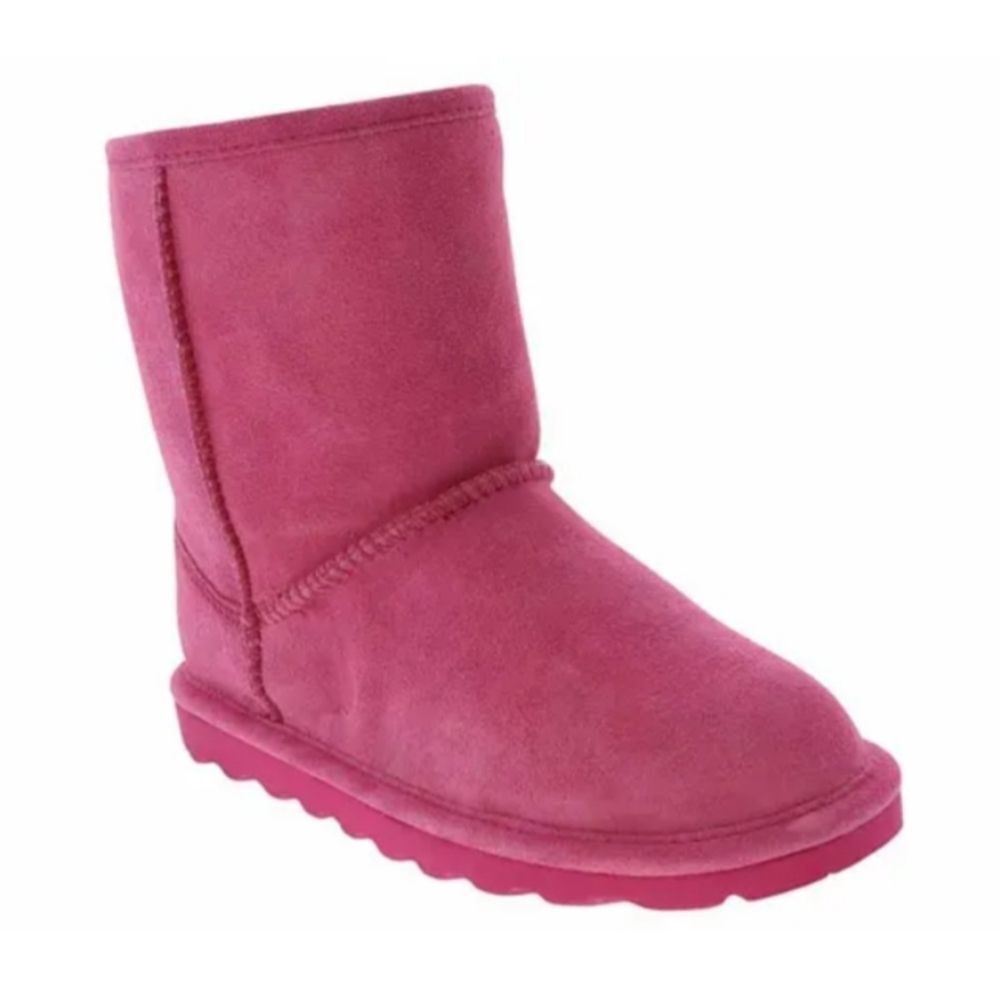 BearPaw Elle Girls' 7" Tall Suede Sherpa Lined Boots, Party Pink, Sz 4
